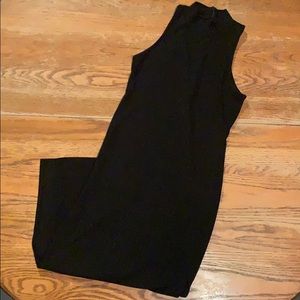 Ribbed Black Midi Dress